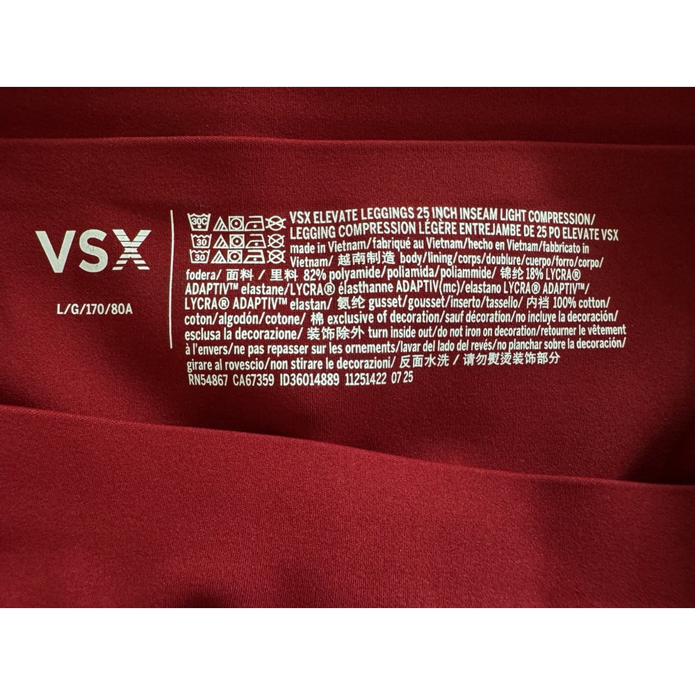 VSX Victoria's Secret Elevate Leggings Red High Rise 25" Inseam XDEFINE - Picture 9 of 12